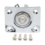 Musiclily 1/4" Rectangle Output Jack Plate Socket for Electric Guitar, Chrome