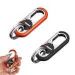 WAPSAT Key Chains Men, 2024 Car Key Chain for Men, Anti-Loss Keychain with Double Keyrings, Quick Release Key Chain (2pcs,Black+Orange)