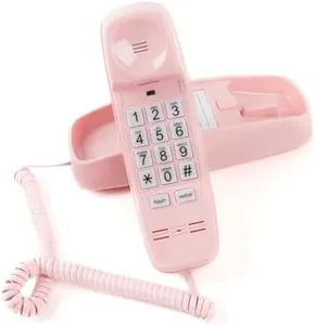 MCHEETA Landline Phones for Home, Telephone Land Line Phones with Senior-Friendly Large Buttons, Wall Phone with Adjustable Loud Volume & Lighted Buttons, Durable Basic Design (Pink)