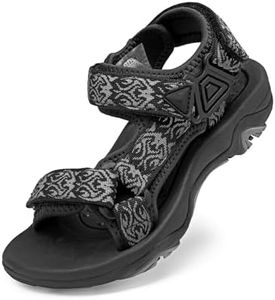 DREAM PAIRS Boys Girls Sandals Kids Adventurous Light-Weight Adjustable Straps Summer Sandals (Toddler/Little Kid/Big Kid),Size 2 Little Kid,Black,170892-K