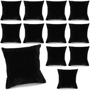 Juvale 12 Pack Velvet Bracelet Cushion Pillows for Watches and Bangles, Jewelry Display for Selling, Black (3 x 3 in)