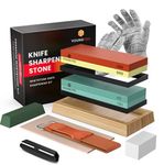 YOUNGTEC Premium Knife Sharpening Stone Set – 400/1000 and 3000/8000-Grit Professional, Safe Knife Sharpener
