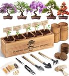 AVERGO Bonsai Tree Kit – 5X Unique Japanese Bonzai Trees | Complete Indoor Starter Kit for Growing Plants with Bonsai Seeds, Tools & Planters – Gardening Gifts for Women & Men