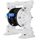 BuoQua Air Double Diaphragm Pump 7GPM 100PSI Polypropylene Diaphragm Water Pump with 1/2 in Inlet & Outlet Ports Air Pump Diaphragm 226.4ft Max Head Air-operated Diaphragm Pump with Sealed Ball Valve