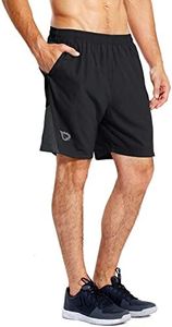 baleaf Men's 7" Running Shorts with Mesh Liner Zipper Pocket for Athletic Workout Gym Black X-Large