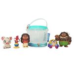 Disney Store Official Moana Bath Toy Set, 5 Pc. Set, Includes Moana, Maui, Pua, Hei-Hei, and Tamatoa, Moana Toys with Storage Bucket, Suitable for 6 Months+