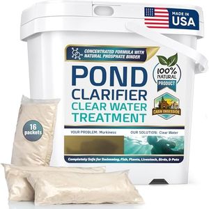 Pond Clear Water Treatment - 16 Pack for 8 Months of Pond Cleaner Supply - Pond Clarifier for Outdoor Ponds – 100% Natural Pond Bacteria Packets - Made in The USA - Safe for Fish, Pets, and Swimming