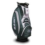 Team Golf NFL New York Jets Victory Cart Bag, 10-Way Top with Integrated Dual Handle & External Putter Well, Cooler Pocket, Padded Strap, Umbrella Holder & Removable Rain Hood