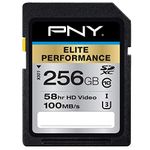 PNY Elite Performance 256 GB High Speed SDXC Class 10 UHS-I, U3 up to 95 MB/Sec Flash Card (P-SDX256U395-GE)