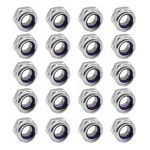 M10 Nyloc Steel Nuts, 10mm Self Locking Nuts with Nylon Inserts (20 Pack) Evelyne