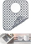 Sink Protectors for Kitchen Sink, SCITURE Sink Mats for Kitchen Stainless/Ceramic Sinks, Folding Non-slip Kitchen Sink Mat, Heat Resistant Silicone Sink Mat (1 Pcs, Grey, 13.58 ''x 11.6 '')