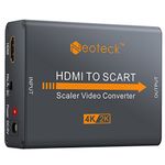 Neoteck Aluminum 4K HDMI to SCART Converter Composite HD Video Stereo Audio Adapter HDMI Input SCART Output Converter with UK Power Adapter for TV DVD SKY HD Blu Ray DVD Apple PS3 etc