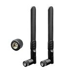 Rydocyee PC WiFi Antenna Dual Band 2.4Ghz/5.8Ghz 5dBi RP-SMA Male Connector (No Pin), Bluetooth WiFi Antenna for Desktop PC, Camera System, M.2 PCIE WiFi Card, Router and AV Receiver - 2 Pack