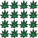 FVVMEED 16 Pieces Pot Leaf Patches Embroidery Retro Weed Sew-on Patch Boho Hippie Bud Plant Novelty Badges Logos Embroidered Biker Jacket Decals Iron on Backing or Sew On Fabric DIY Crafts Repair