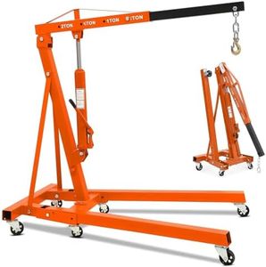 COZONY 4400LBS Engine Hoist, Cherry Picker Shop Crane, 2 Ton Heavy Duty Folding Hydraulic Engine Lift w/ 6 Casters for Garage Workshop Warehouse