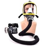 MaxS 1Set Electric Supplied Air Fed Full Face Gas Mask Constant Flow Respirator System Device Breathing Tube Adjustable Mask