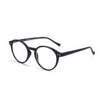 ZENOTTIC Reading Glasses Blue Light Blocking Glasses Retro Round Computer Glasses for Men and Women Readers Anti Eyestrain (Black, 0.00)