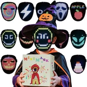 JDBMAOYE Led Mask For Kids,Lighted Up Mask - Led Masks With Gesture Sensing For Halloween Costume Christmas Cosplay Party Cool Gifts