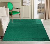 Serdim Rugs Plain Living Room Shaggy Area Rugs, Emerald, 160x230cm(5'3"x7'7),912 EMERALD 160x230