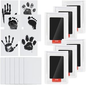 Jazb 6-Pack Newborn Baby Inkless Hand and Footprint Kit, Ink Pad Pet Paw Print kit for Dogs, Dog Nose Print Kit, Dog Paw Print Kit - Baby Footprint Kit with Clean-Touch, 12 Imprint Cards (Jet Black)