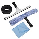 Pinenuts Window Cleaning Kit, 4 Pcs Squeegee Window Cleaner Professional Glass Window Wiper Microfiber Cloths Multipurpose Cleaning Equipment for Car Kitchen Bathroom & Shower