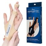 Actesso Enhanced Broken Finger Splint - Support for Trigger, Mallet, Arthritis, RSI (Repetitive Strain Injury), Small Middle Index Ring (One Size, Beige)