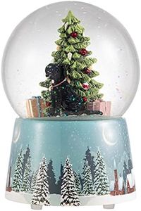 Dog Snow Globes Black Labrador Snow Globe Pet Life Snowglobe Rotating and Mechanical Plays Tune O Christmas Tree