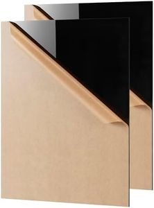 KAITELA Black Acrylic Sheet 8" x 10" Cast Plexiglass Panel 1/8" Thick (3mm) Plastic Board for Craft Project, Laser Cutting, Photography, Sign, Pack of 2
