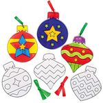 Baker Ross Christmas Bauble Suncatcher Decoration – Pack of 10, Kids Paint Your Own Christmas Decoration, Christmas Bauble Arts and Crafts (AX560)