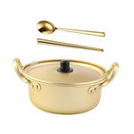 NAMOARLY 1 Set Instant Noodle Pot Copper Ramen Pot Ramen Cooker Sushi Dishes Pot for Kitchen Korea Noodle Pot Prep Bowl Pot of Gold Stew Pot Korean Pots for Cooking Non Stick Aluminum Japan