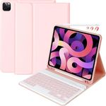 CC Store for iPad Air 5 2022/iPad Air 4 Gen 2021/iPad Air 11-inch(M2) 2024 Keyboard Case for iPad Pro 11 inch Bluetooth Wireless Detachable Keyboard for iPad Air 10.9,Slim Cover-Pencil Holder-Pink