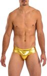 Gary Majdell Sport Men's Cheeky Brief Bikini Swimsuit (Liquid Gold, Medium)