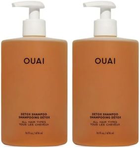 OUAI Detox Shampoo - Clarifying Shampoo for Build Up, Dirt, Oil, Product and Hard Water - Apple Cider Vinegar & Keratin for Clean, Refreshed Hair - Sulfate-Free Hair Care (16 oz) (Pack of 2)