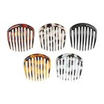 Luckious Brand 5 Pcs French Twist Comb - Retro Celluloid Hair Combs with 9 Teeth, Non-Slip Hair Styling Accessories for Women and Girls