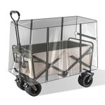 HOIIME Camping Trolley Rain Cover, Push Pull Folding Trolley Rain Cover, Garden Picnic Wagon Stroller Cart Waterproof Cover, Clear Foldable Wagon Rain Cover for Kids Outdoor Camping Shopping