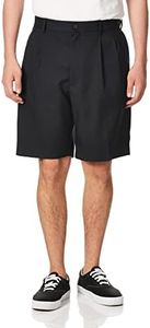 PGA TOUR Men's Double Pleat Expandable Golf Short, Caviar, 36, Caviar, 36