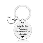 Vadaka Aunt Pregnancy Announcement Gift Keyring New Auntie Keyring Jewelry for Sister Friends Auntie to be Gift Keyring Promoted to Auntie Gift Expecting Aunt Gift Christmas Birthday Gift