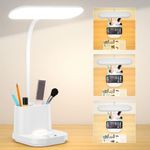 DEEPLITE Desk Lamp, Rechargeable Light Battery Operated LED Desk Study Lamps for Dorm Home Office, 800 LM 3 Lighting Modes, Cordless Dimmable Table Lamp with Pen/Phone Holder,Eye-Caring Reading Lamp