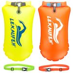 LeKaufen Swim Safety Float 2 Pack, 20L Swim Buoy with Storage for Open Water Swimmers, Triathletes, Kayakers, Snorkelers