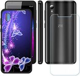 FZYM Case for ZTE Optus X Start 3 + Tempered Glass Screen Protector Protective Film,Soft Gel Black Case Shell TPU Silicone Protection Phone Cover for ZTE Optus X Start 3 (5.0") - KE170