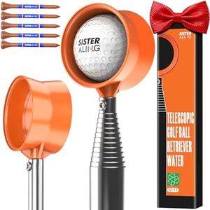 SisterAling 9ft/12ft Water Telescopic Golf Ball Retriever,Classic and Durable Stainless Steel Pick-Up Upper Grabber Tool,The Best Accessory Gift for Men and Women Golfers.(Orange, 12Ft)