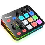 MAONO Gaming Audio Mixer, Streaming RGB PC Mixer with XLR Microphone Interface, Bluetooth, Volume Fader, Mute Button, 48V Phantom Power, for Podcast/Recording/Vocal/Game Voice-G1 NEO