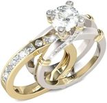Jeulia Diamond Band Rings for Women cz Sterling Silver Interchangeable Ring Sets Wedding Engagement Anniversary Promise Ring Bridal Sets