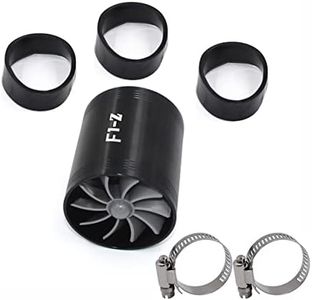 2.5" F1-Z Car Air Intake Turbonator , Dual Fan Turbine Super Gas Fuel Saver Turbo (Black)