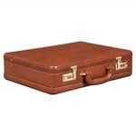 BRAND LEATHER Men's Briefcase (Tan Brown)