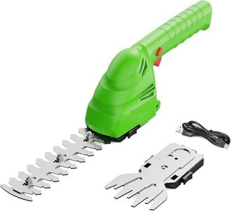 bruzzline Cordless Hedge Trimmer, 2-in-1 Handheld Hedge Trimmer, 7.2V Electric Grass Trimmer with Charger and Battery, Lightweight & Portable Grass Shear for Garden Yard Lawn
