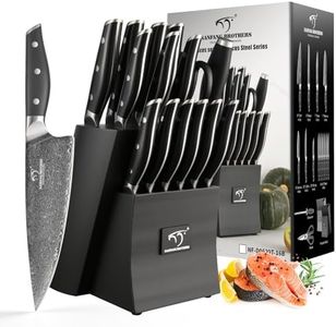 Damascus Knife Set with Block, 16-Piece VG10 67-Layer Steel Kitchen Knives