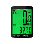 Wireless Bike Computer with Green LCD Backlight, Bike Speedometer 20 Multi-Functions Real Waterproof Cycling Odometer with 3'' Large LCD Display for Road Bike Mountain Bike