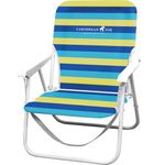 Caribbean Joe Folding Beach Chair, 1 Position Lightweight and Portable Foldable Outdoor Camping Chair with Carry Strap, Bold Stripe