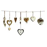 Artibetter 7pcs Heart Wood Slices Wood Hanging Heart Decorations Ornaments for Door Wall Wedding Party Decoration